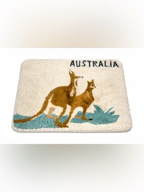 Australian Kangaroo Tufted Wool Rug - Cream and Brown